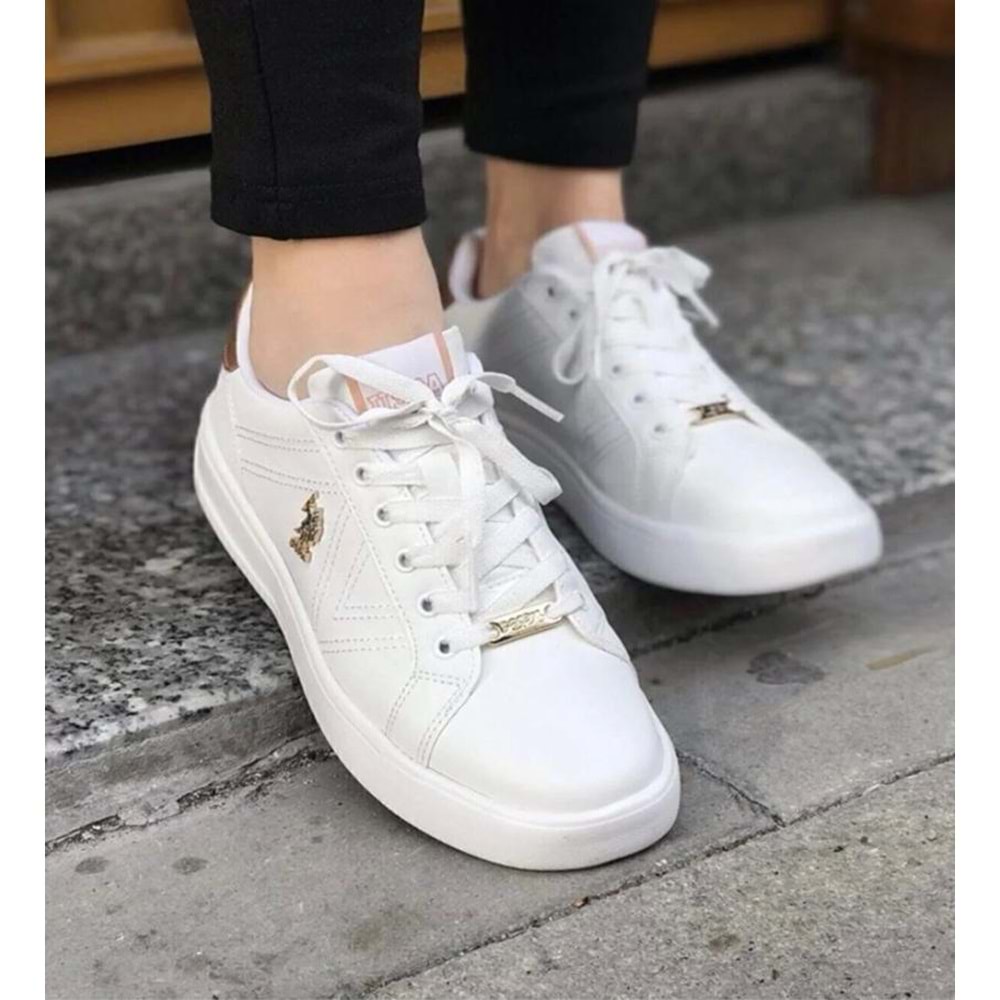 U.S.Polo Assn 0722 Beyaz Sneaker Spor Ayakkabı - BTMK00722-Beyaz-38