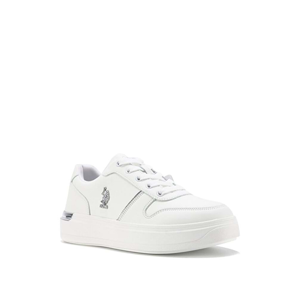 U.S. Polo Assn 0805 Kadın Beyaz Klasik Sneaker Ayakkabı - Beyaz - 37