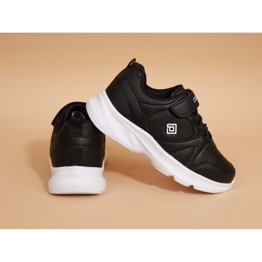 Pepino 0845 Anatomik Tabanlı Çocuk Sneaker Spor Ayakkabı - Siyah Beyaz - 32