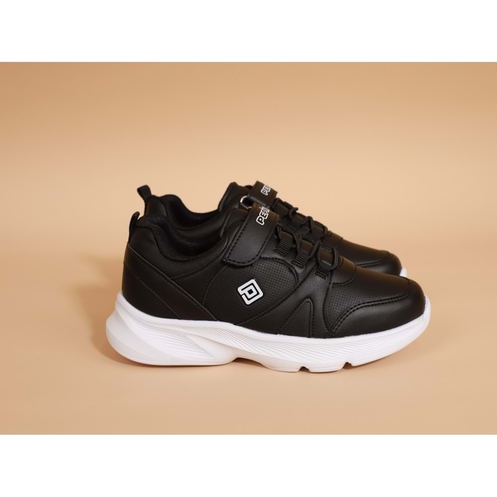 Pepino 0845 Anatomik Tabanlı Çocuk Sneaker Spor Ayakkabı - Siyah Beyaz - 32