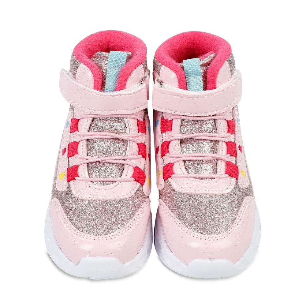 Cool 0879 Kız Çocuk Anatomik Taban Işıklı Bot - Beyaz Pembe - 23 - BTMK00879-Beyaz Pembe-23