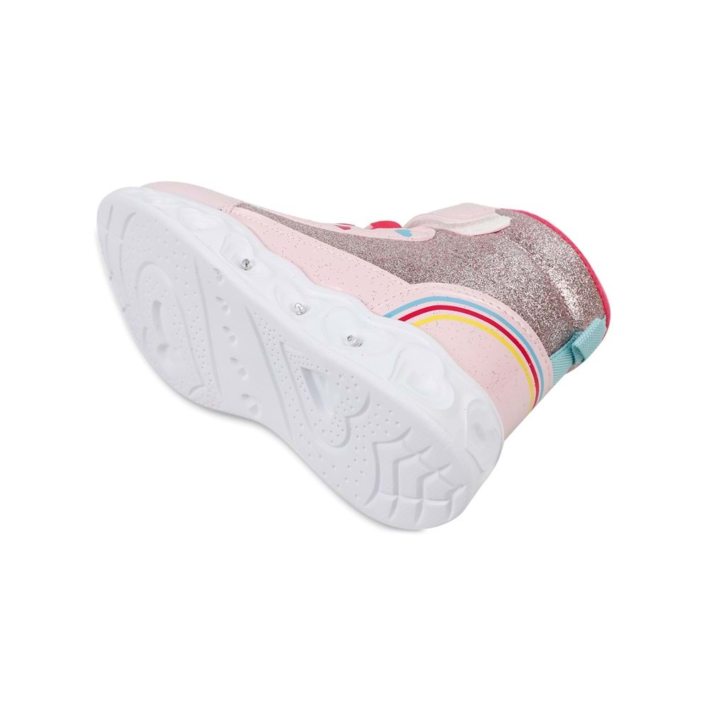Cool 0879 Kız Çocuk Anatomik Taban Işıklı Bot - Beyaz Pembe - 23 - BTMK00879-Beyaz Pembe-23