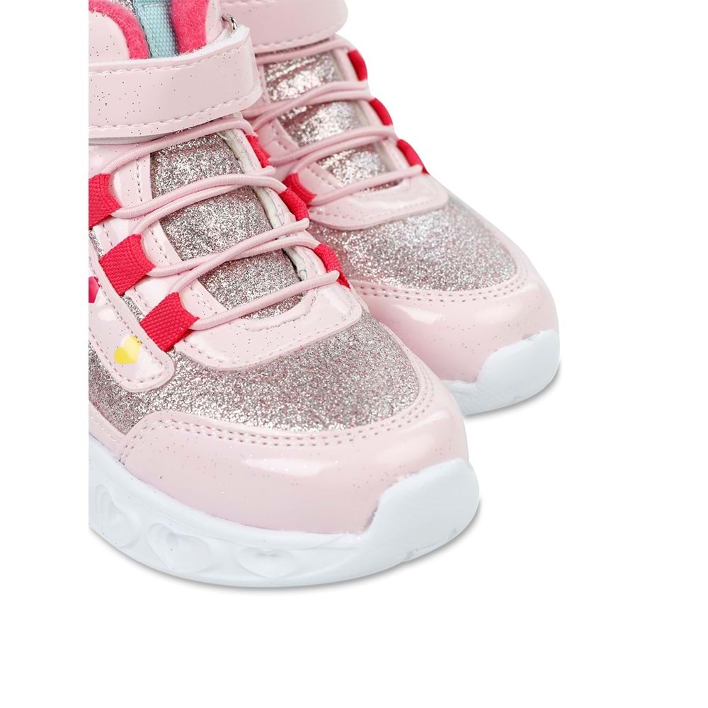 Cool 0879 Kız Çocuk Anatomik Taban Işıklı Bot - Beyaz Pembe - 23 - BTMK00879-Beyaz Pembe-23