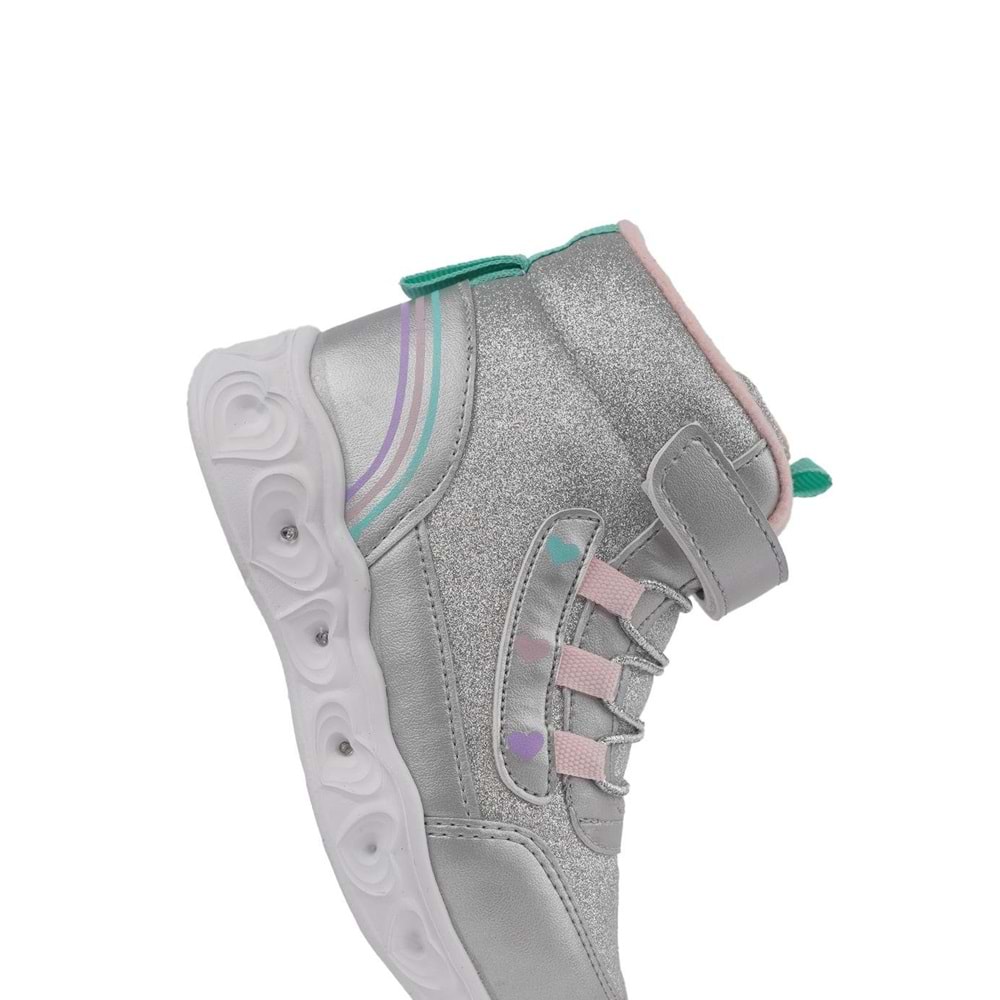 Cool 0879 Kız Çocuk Anatomik Taban Işıklı Bot - Gümüş - 22 - BTMK00879-Gümüş-22