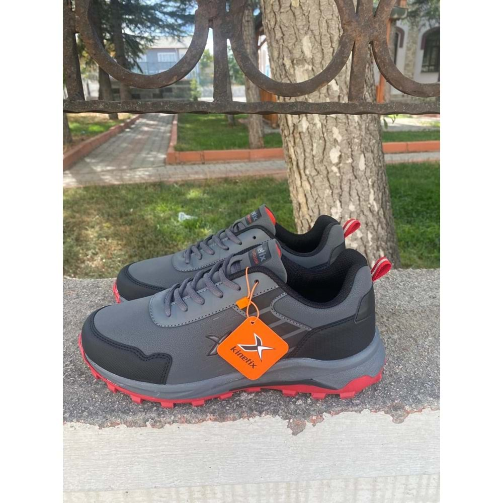 Kinetix 0951 Erkek Mevsimlik Trekking Spor Ayakkabı - Siyah Kırmızı - 42