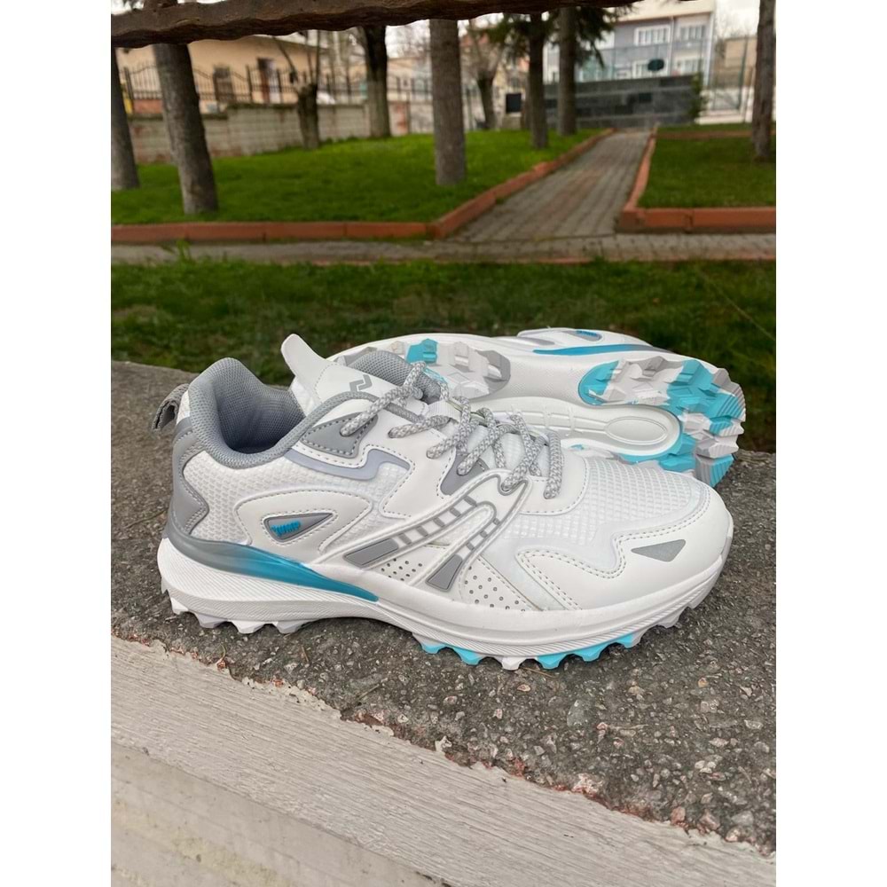 Jump 1091 Memory Taban Unisex Yürüyüş & Koşu Ayakkabısı - Beyaz Gri Mavi - 39