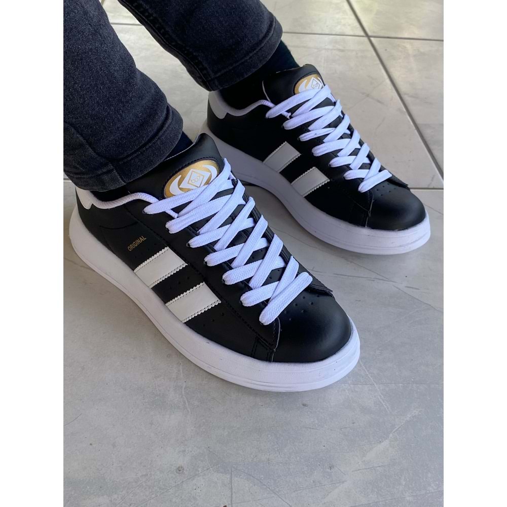 Pabuçhan 1152 Erkek Sneakers Spor Ayakkabı - Siyah Beyaz - 42 - BTMK01152-Siyah Beyaz-42