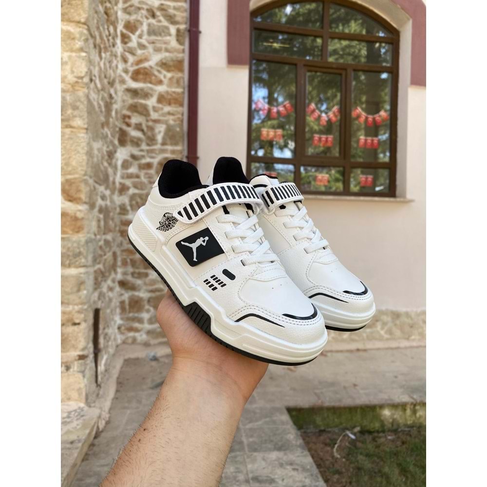 Cool 1173 Çocuk Mevsimlik Spor Ayakkabı - Beyaz Siyah - 31 - BTMK01173-Beyaz Siyah -31
