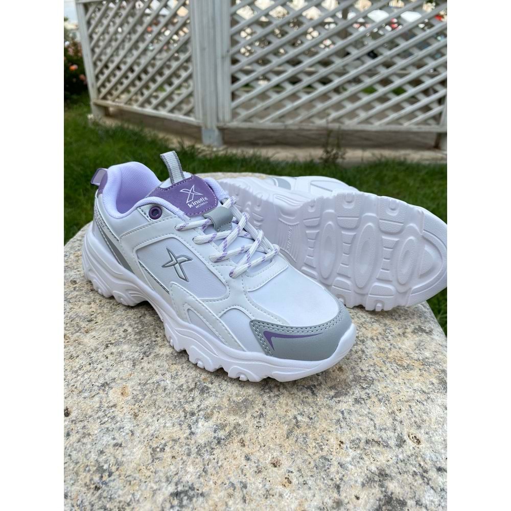 Kinetix 1192 Bayan Spor Ayakkabı - Beyaz Mor - 38 - BTMK01192-Beyaz Mor-38