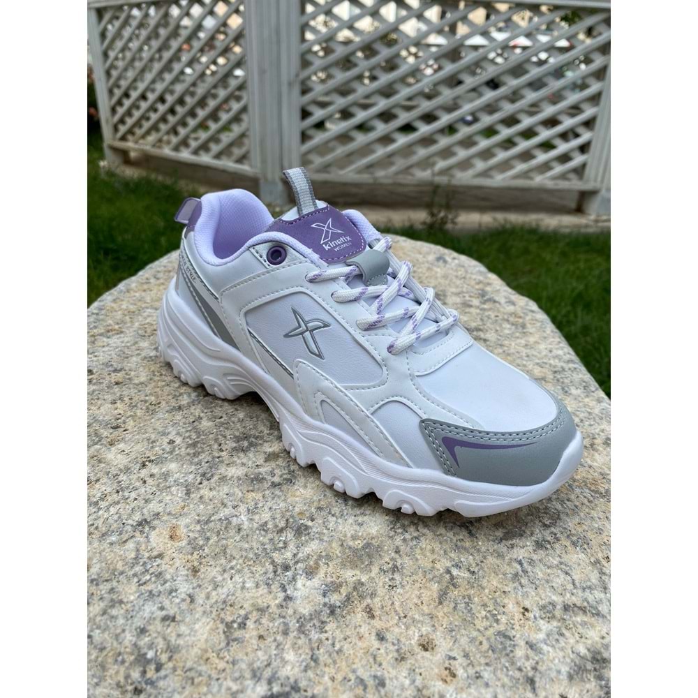 Kinetix 1192 Bayan Spor Ayakkabı - Beyaz Mor - 38 - BTMK01192-Beyaz Mor-38