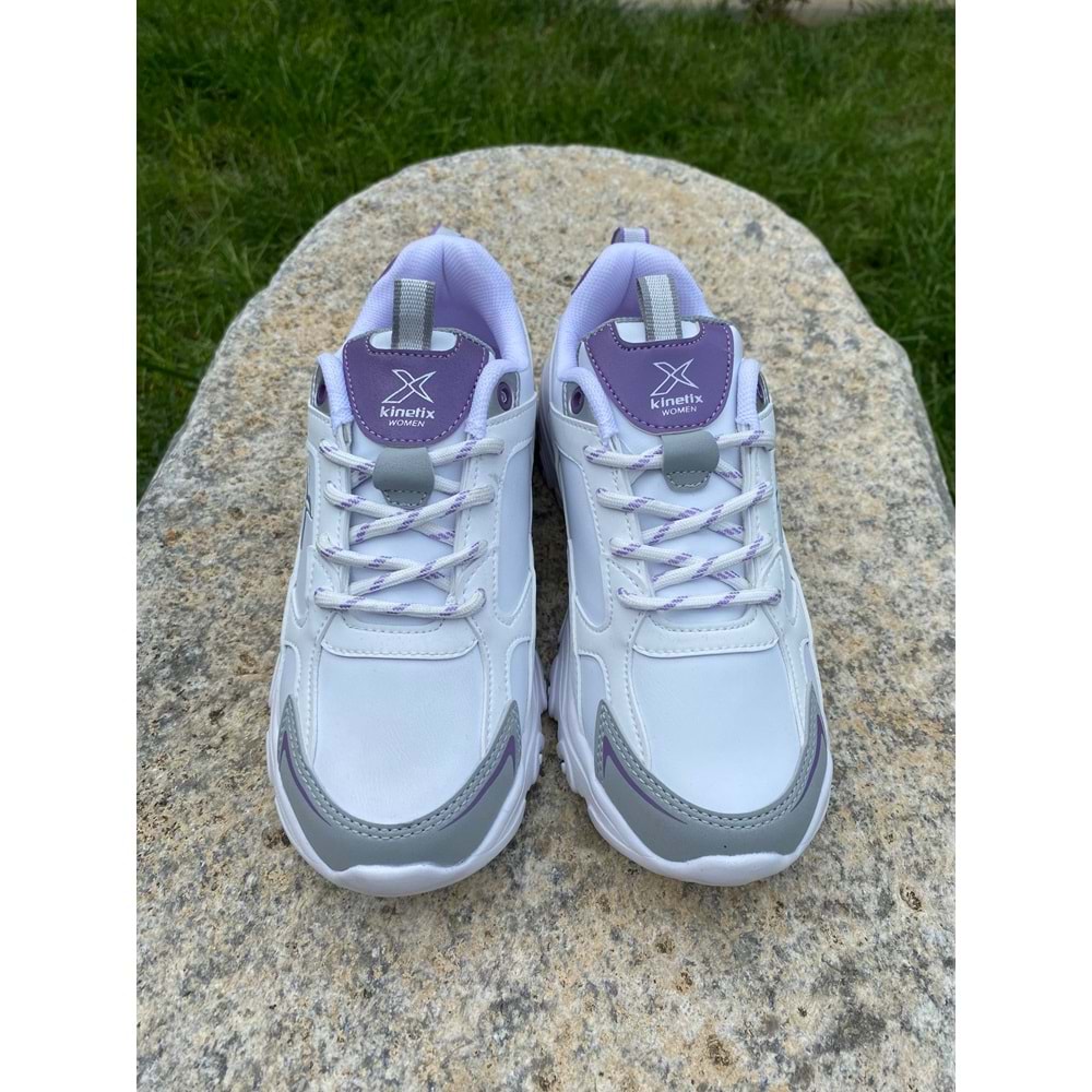 Kinetix 1192 Bayan Spor Ayakkabı - Beyaz Mor - 39 - BTMK01192-Beyaz Mor-39