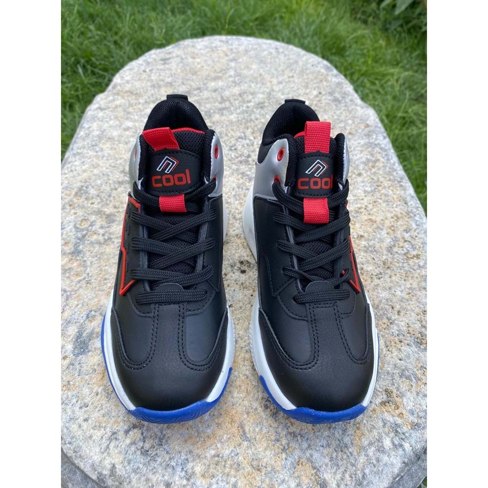Cool 1196 London Boğazlı Spor Ayakkabı - Siyah Beyaz - 33 - BTMK01196-Siyah Beyaz-33