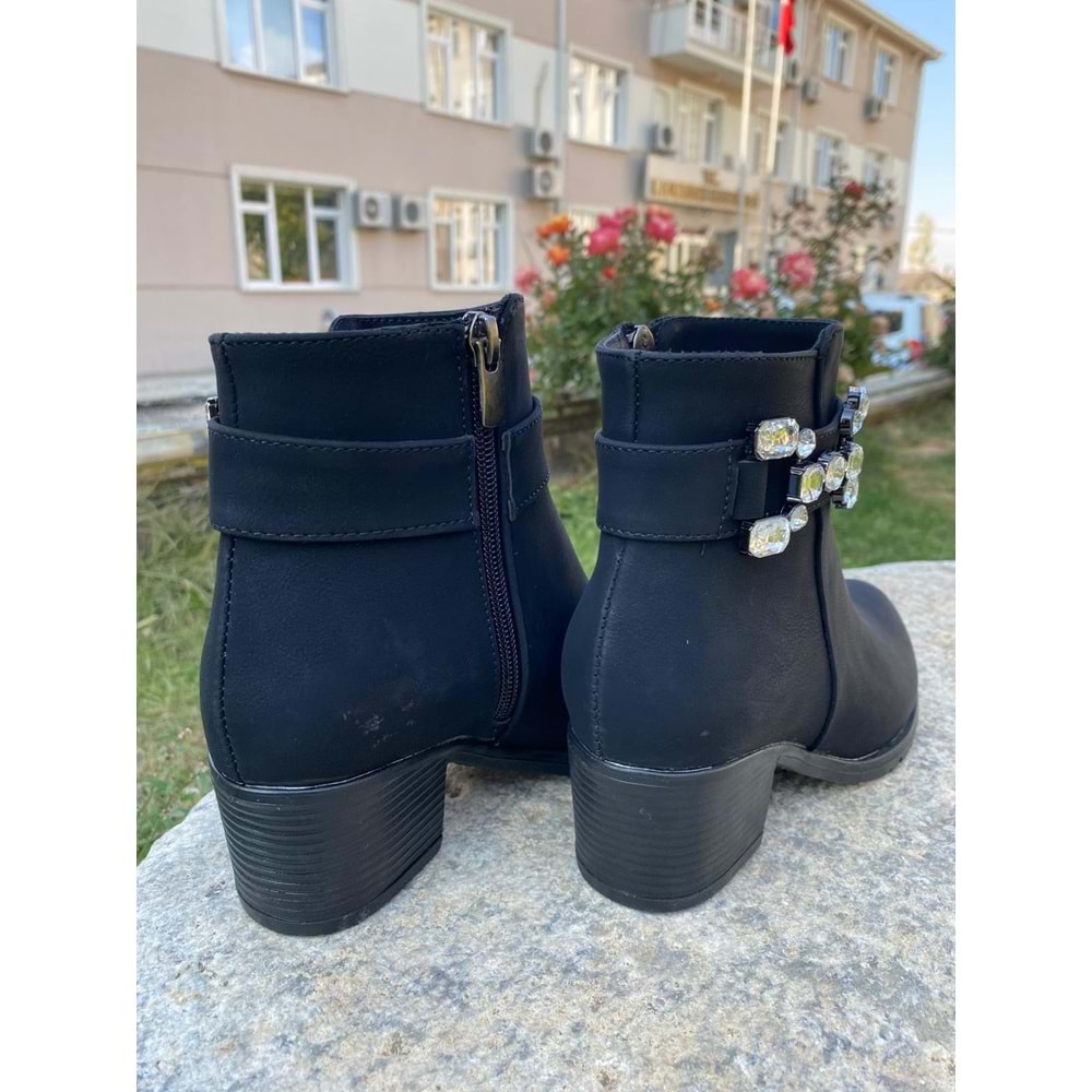 Pabuçhan Bayan Taşlı Bot 1241 - Siyah - 36 - BTMK01241-Siyah-36