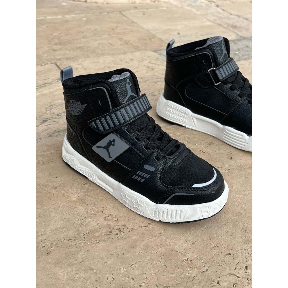 Cool Boğazlı Çoçuk Spor Ayakkabısı 1255 - Siyah Beyaz - 32 - BTMK01255-Siyah Beyaz-32