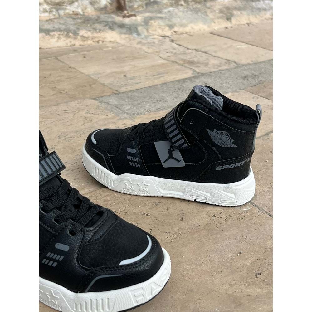 Cool Boğazlı Çoçuk Spor Ayakkabısı 1255 - Siyah Beyaz - 32 - BTMK01255-Siyah Beyaz-32