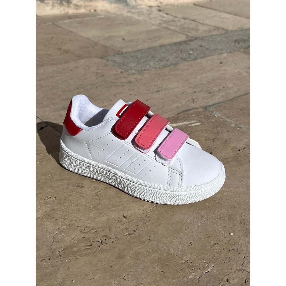 Mevsimlik Çocuk Spor Ayakkabı - Beyaz Pembe - 26 - BTMK01258-Beyaz Pembe-26