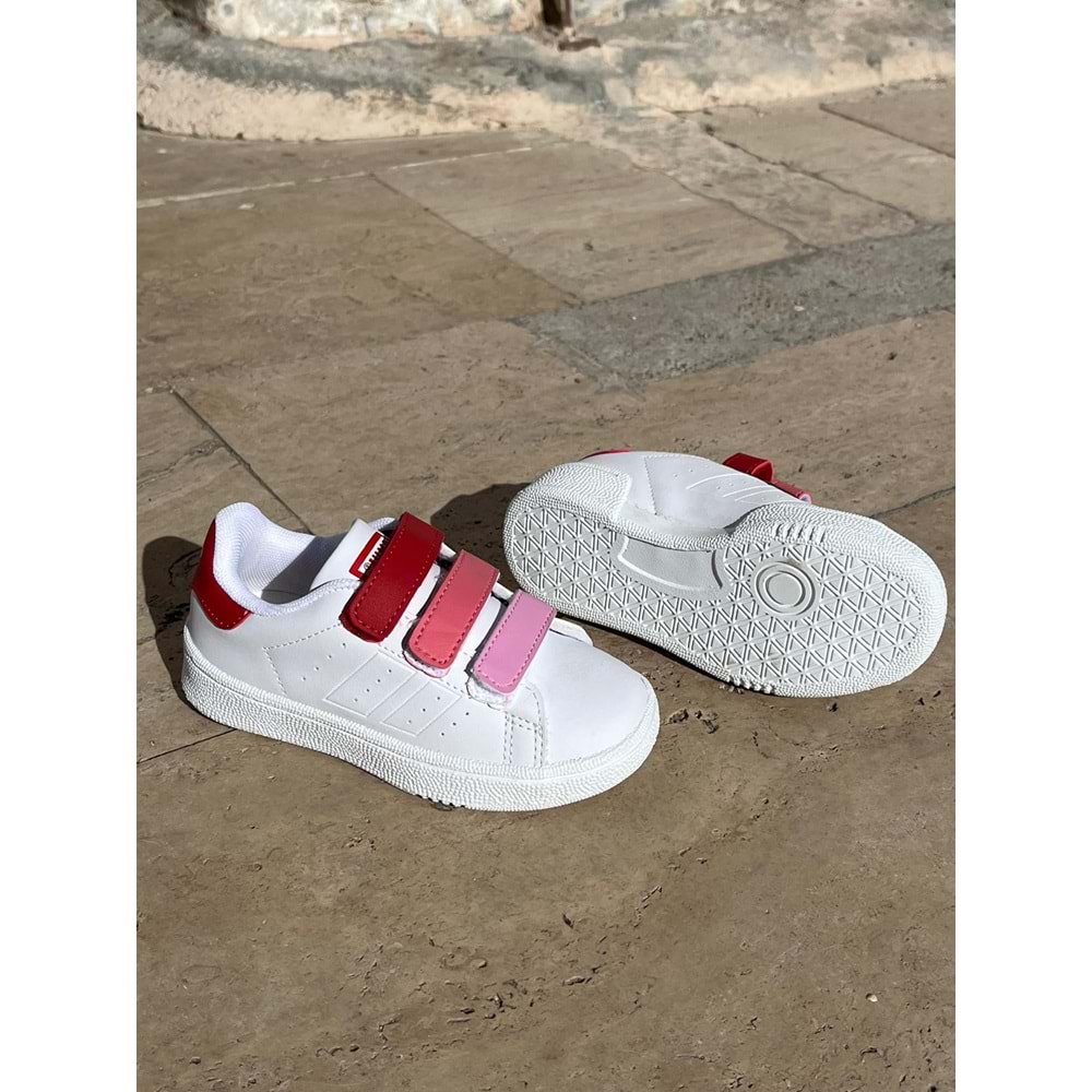 Mevsimlik Çocuk Spor Ayakkabı - Beyaz Pembe - 26 - BTMK01258-Beyaz Pembe-26