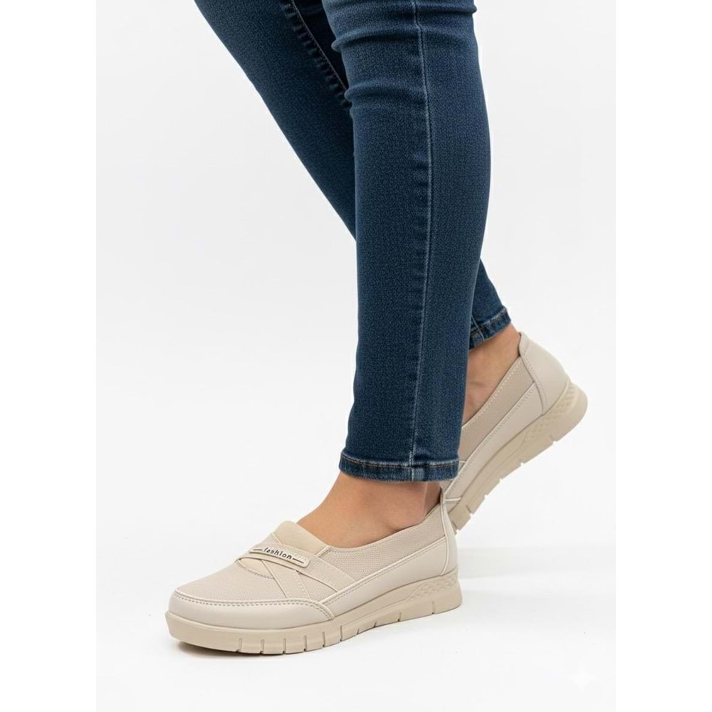 Kadın Günlük Rahat Ortapedik Ayakkabı 1325 - Krem - 40 - BTMK01325-Krem-40