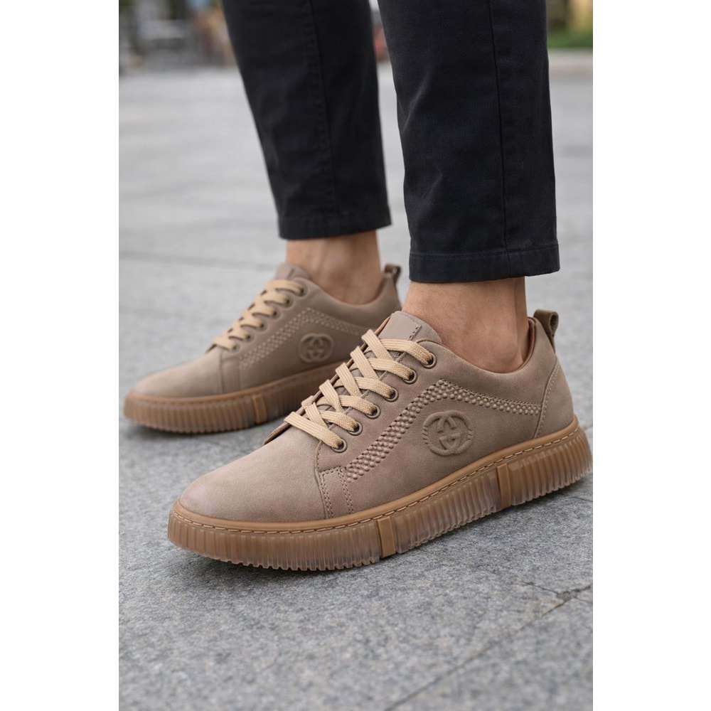 Erkek Hakikii Deri Günlük Ayakkabı - Krem - 40 - BTMK01329-Krem-40