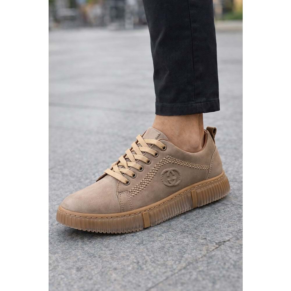 Erkek Hakikii Deri Günlük Ayakkabı - Krem - 40 - BTMK01329-Krem-40