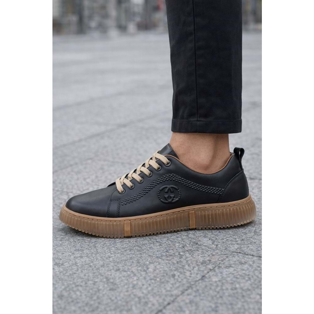 Erkek Hakikii Deri Günlük Ayakkabı - Siyah - 40 - BTMK01329-Siyah-40