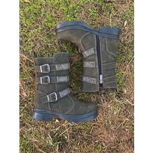 Pabuçhan 0659 Kız Çocuk Taşlı Cizme - BTMK00659-Haki-32