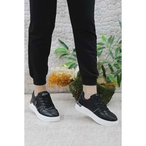 U.S. Polo Assn 0805 Kadın Beyaz Klasik Sneaker Ayakkabı - Siyah Beyaz - 37