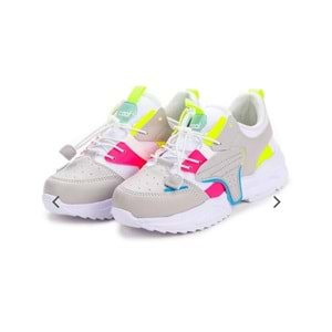 Cool 0826 Kız Çoçuk Sneakers Spor Ayakkabı - Gri Beyaz - 34