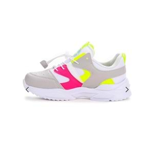 Cool 0826 Kız Çoçuk Sneakers Spor Ayakkabı - Gri Beyaz - 34