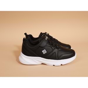 Pepino 0845 Anatomik Tabanlı Çocuk Sneaker Spor Ayakkabı - Siyah Beyaz - 32
