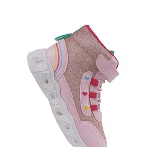 Cool 0879 Kız Çocuk Anatomik Taban Işıklı Bot - Beyaz Pembe - 23 - BTMK00879-Beyaz Pembe-23