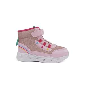 Cool 0879 Kız Çocuk Anatomik Taban Işıklı Bot - Beyaz Pembe - 23 - BTMK00879-Beyaz Pembe-23