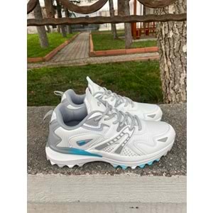 Jump 1091 Memory Taban Unisex Yürüyüş & Koşu Ayakkabısı - Beyaz Gri Mavi - 39