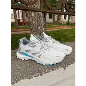 Jump 1091 Memory Taban Unisex Yürüyüş & Koşu Ayakkabısı - Beyaz Gri Mavi - 39