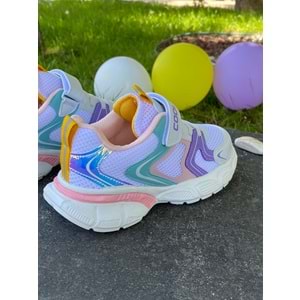 Cool 1148 Comfort Tabanlı Spor Ayakkabı - Beyaz Lila - 33 - BTMK01148-Beyaz Lila -33