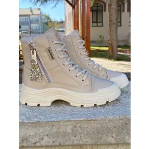 Pabuçhan İçi Kürklü Bot 1221 - Krem - 39 - BTMK01221-Krem-39