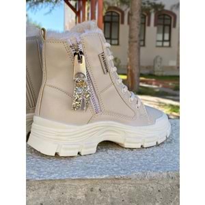 Pabuçhan İçi Kürklü Bot 1221 - Krem - 39 - BTMK01221-Krem-39