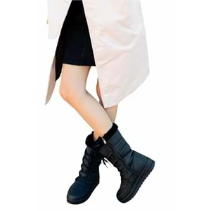 Pabuçhan Kadın Siyah Termal Yünlü Kar Botu 1223 - Siyah - 26 - BTMK01223-Siyah-26