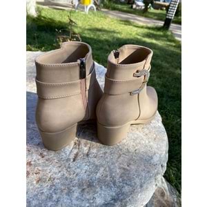 Pabuçhan Taşlı Bayan Bot 1236 - Krem - 36 - BTMK01236-Krem-36