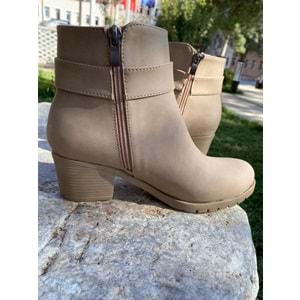 Pabuçhan Taşlı Bayan Bot 1236 - Krem - 36 - BTMK01236-Krem-36