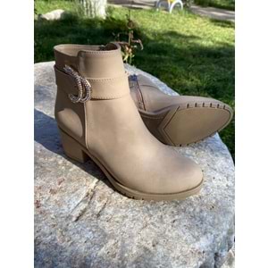 Pabuçhan Taşlı Bayan Bot 1236 - Krem - 36 - BTMK01236-Krem-36