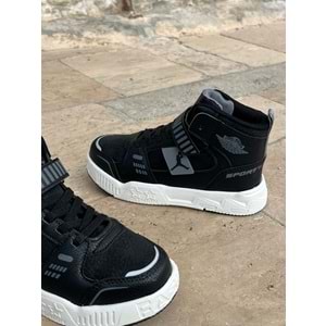 Cool Boğazlı Çoçuk Spor Ayakkabısı 1255 - Siyah Beyaz - 32 - BTMK01255-Siyah Beyaz-32