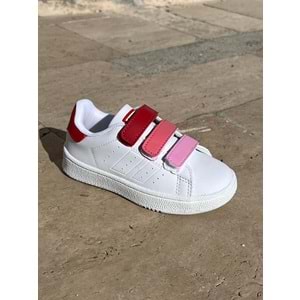 Mevsimlik Çocuk Spor Ayakkabı - Beyaz Pembe - 26 - BTMK01258-Beyaz Pembe-26