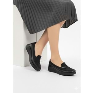 Kadın Rahat Günlük Ortapedik Ayakkabı 1323 - Siyah - 38 - BTMK01323-Siyah-38