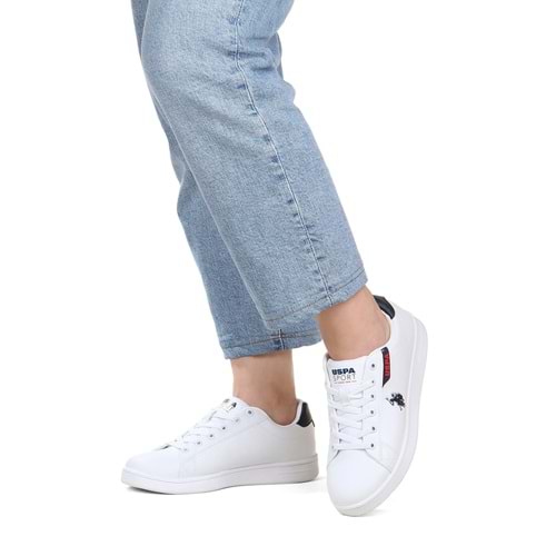 Us Polo Assn 1130 Costa Unısex Ortpedik Tabanlı Sneaker Ayakkabı - Beyaz Yeşil - 40 - BTMK01130-Beyaz Yeşil -40