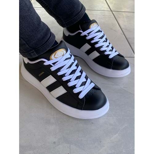 Pabuçhan 1152 Erkek Sneakers Spor Ayakkabı - Siyah Beyaz - 42 - BTMK01152-Siyah Beyaz-42