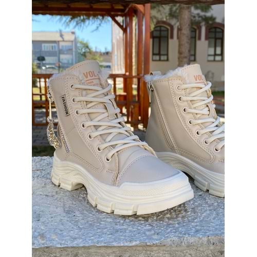 Pabuçhan İçi Kürklü Bot 1221 - Krem - 39 - BTMK01221-Krem-39