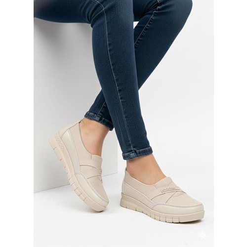 Kadın Günlük Rahat Ortapedik Ayakkabı 1325 - Krem - 40 - BTMK01325-Krem-40