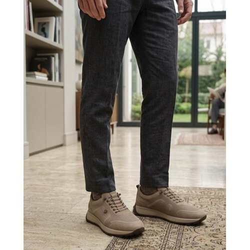 Hakiki Deri Günlük Spor Ayakkabısı - Bej - 40 - BTMK01328-Bej-40