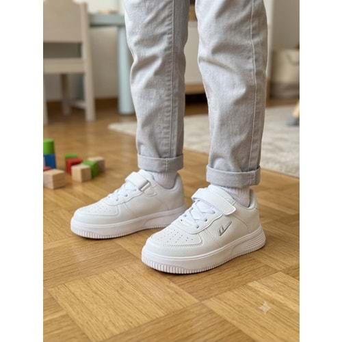Pabuçhan Unisex Çocuk Cırt Cırtlı Günlük Spor Ayakkabı - Beyaz - 30 - BTMK01330-Beyaz-30